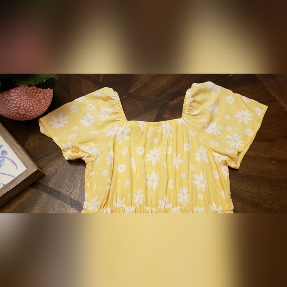 Wonder Nation Yellow Floral Kids Dress Size 7/8 Summer Dress - Picture 9 of 14